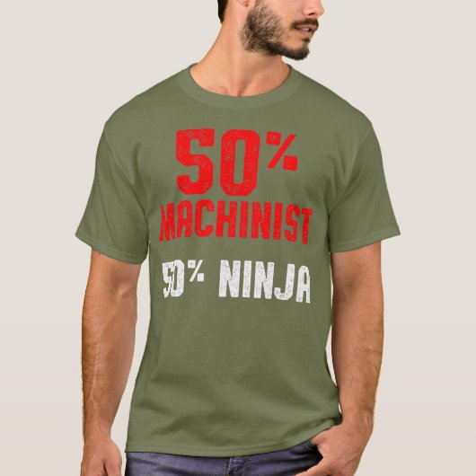 機械加工忍者工作機械オペレーター Tシャツ (正面)