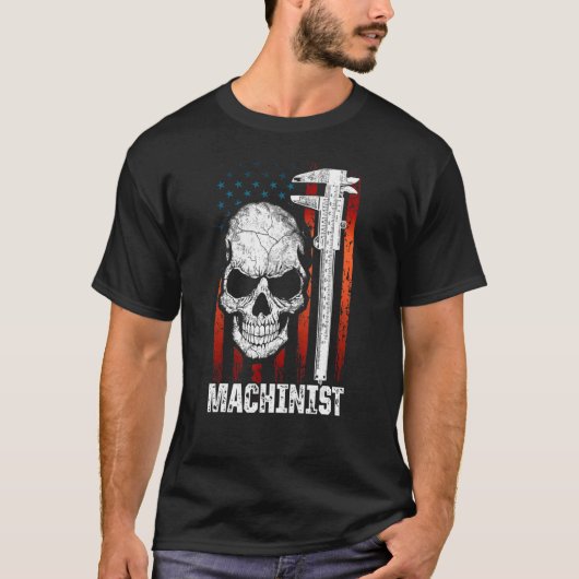 機械加工指導者 マシーンオペレーター 機械加工 Tシャツ (正面)