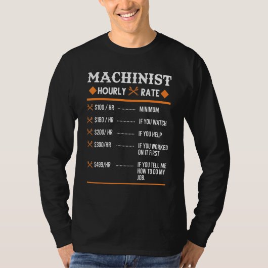 機械加工業者時給の加工 Tシャツ (正面)