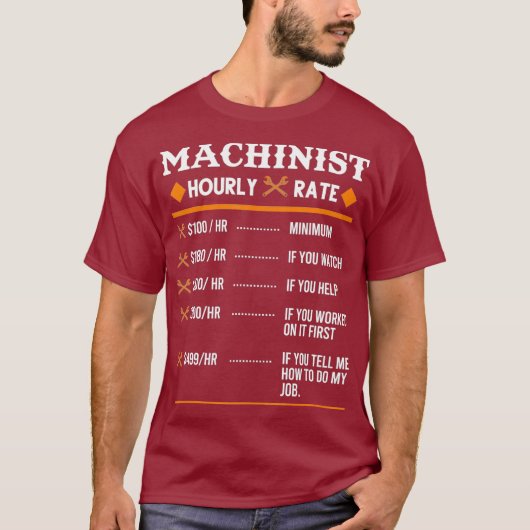 機械加工業者時給の加工 Tシャツ (正面)