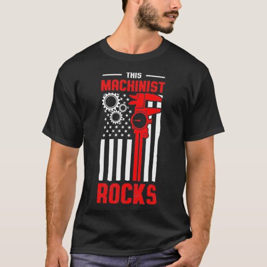 機械加工機作業者機械加工 Tシャツ (正面)