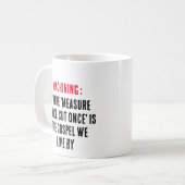 機械加工： 「2回測定、1回切断」は コーヒーマグカップ (正面左)