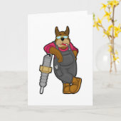 機械士の犬とスパークプラグ カード (黄色い花)