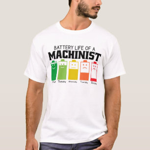 機械工の電池寿命 Tシャツ