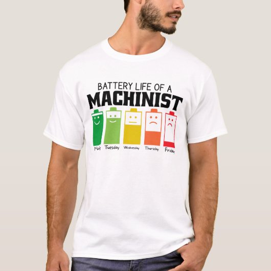 機械工の電池寿命 Tシャツ (正面)