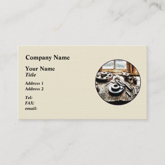 機械工場のギアそしてレンチ 名刺 (正面)