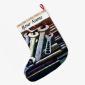 機械工場のレンチ ラージクリスマスストッキング (裏面 (吊り時))