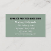 機械工場 名刺 (裏面)