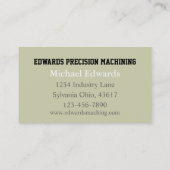 機械工場 名刺 (裏面)