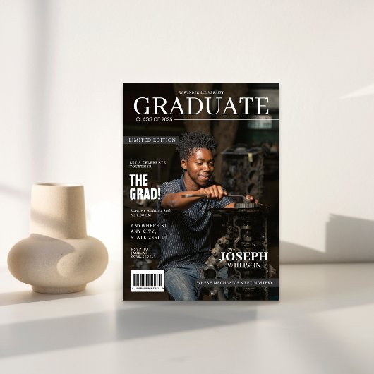 機械工学の雑誌写真卒業 招待状