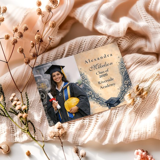 機械工学卒業生のパーティー写真 案内状