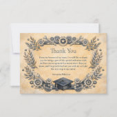 機械工学学位の卒業 サンキューカード (正面)