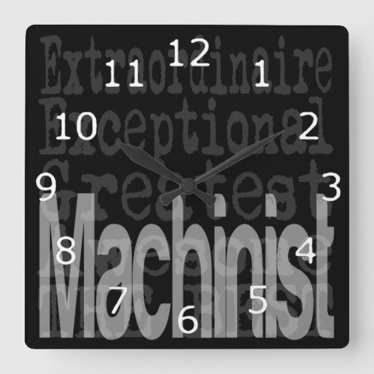 機械工非凡 スクエア壁時計 (正面)