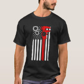 機械工 フラグ ツール CNC機械オペレータ 機械加工 Tシャツ (正面)