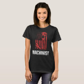 機械工 マシーンオペレーター 機械加工 Tシャツ (正面フル)