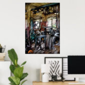 機械工 – 多くの古い機械 ポスター (ホームオフィス)