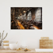 機械工 – 旋盤が満室の部屋 ポスター (キッチン)