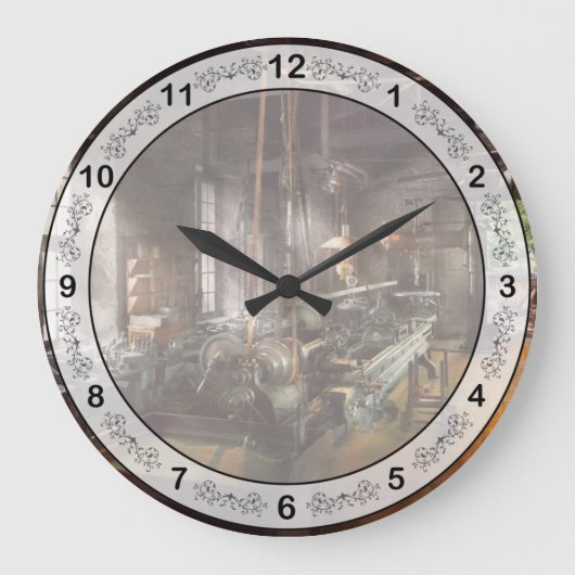 機械工-旋盤-長い旋盤 ラージ壁時計 (正面)