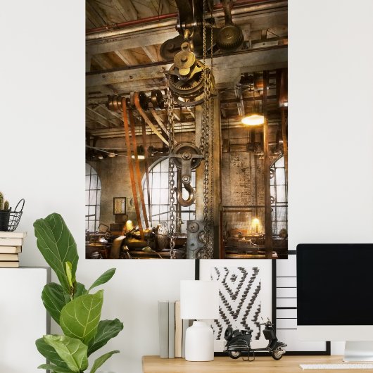 機械工 – 産業時代 ポスター (ホームオフィス)