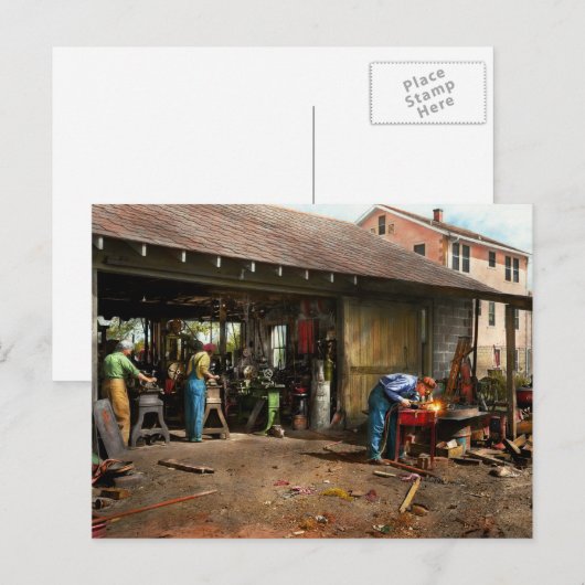 機械工 – Backyard Machinists 1942 ポストカード (正面/裏面)