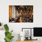 機械工 – Machine Shop Circa 1900年代 ポスター (ホームオフィス)