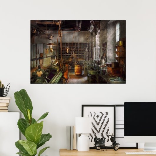 機械師 – 旋盤 – 機械師パラダイス ポスター (ホームオフィス)