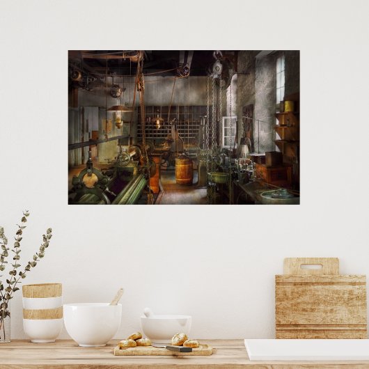 機械師 – 旋盤 – 機械師パラダイス ポスター (キッチン)