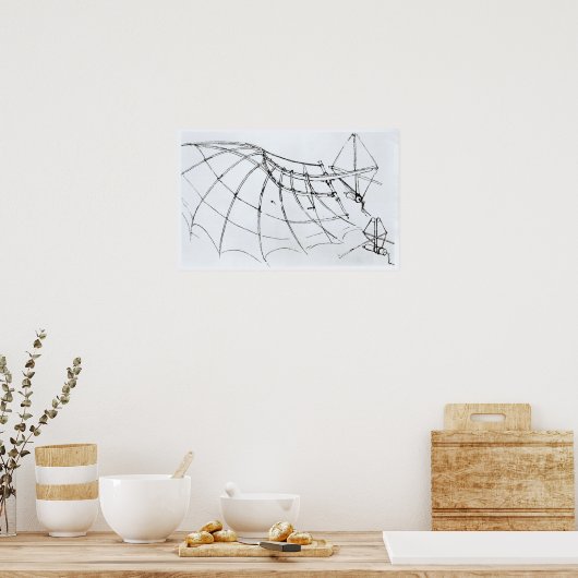 機械式ウィングの図 ポスター (キッチン)