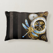 機械式トンボ付きスチームパンク時計 アクセントクッション (裏面)