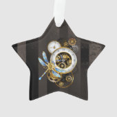 機械式トンボ付きスチームパンク時計 オーナメント (裏面)