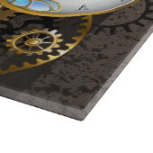 機械式トンボ付きスチームパンク時計 カッティングボード (角)