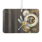 機械式トンボ付きスチームパンク時計 カーエアーフレッシュナー (裏面)