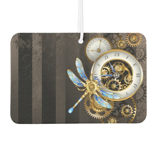 機械式トンボ付きスチームパンク時計 カーエアーフレッシュナー (正面)