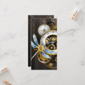 機械式トンボ付きスチームパンク時計 カード (正面/裏面インサイチュ)