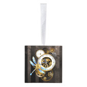 機械式トンボ付きスチームパンク時計 キューブオーナメント (右)