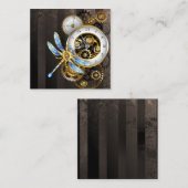 機械式トンボ付きスチームパンク時計 コーリングカード (正面/裏面)