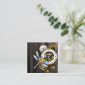 機械式トンボ付きスチームパンク時計 コーリングカード (スタンド正面)