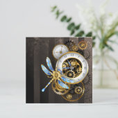 機械式トンボ付きスチームパンク時計 シーズンカード (スタンド正面)