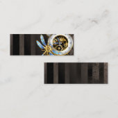 機械式トンボ付きスチームパンク時計 スキニー名刺 (正面/裏面)