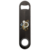 機械式トンボ付きスチームパンク時計 スピード栓抜き (裏面)