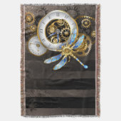 機械式トンボ付きスチームパンク時計 スローブランケット (正面縦)