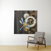 機械式トンボ付きスチームパンク時計 タペストリー (インサイチュ)