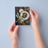 機械式トンボ付きスチームパンク時計 チラシ (手)