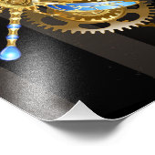 機械式トンボ付きスチームパンク時計 フォトプリント            (角)