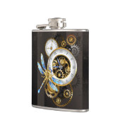 機械式トンボ付きスチームパンク時計 フラスク (左)