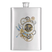 機械式トンボ付きスチームパンク時計 フラスク (正面)