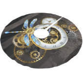 機械式トンボ付きスチームパンク時計 ブラッシュドポリエステルツリースカート (アングル)