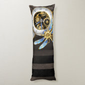 機械式トンボ付きスチームパンク時計 ボディピロー (裏面 (縦))