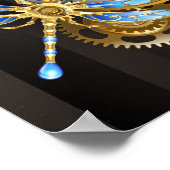 機械式トンボ付きスチームパンク時計 ポスター (角)