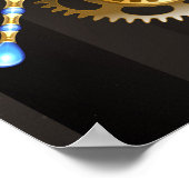 機械式トンボ付きスチームパンク時計 ポスター (角)